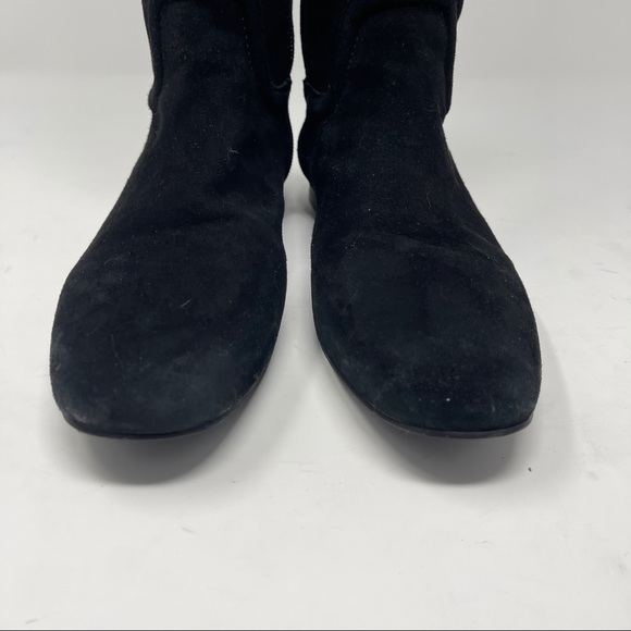 Tory Burch Women's Size 8.5 Selma Softy Suede Riding Logo Black Boots 4196 - Picture 5 of 12